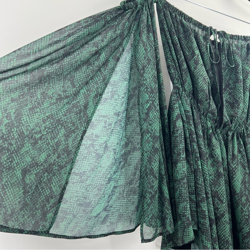 Michael Costello x Revolve NWT Geneve Mini Dress in Green Snake size Small - Picture 5 of 9